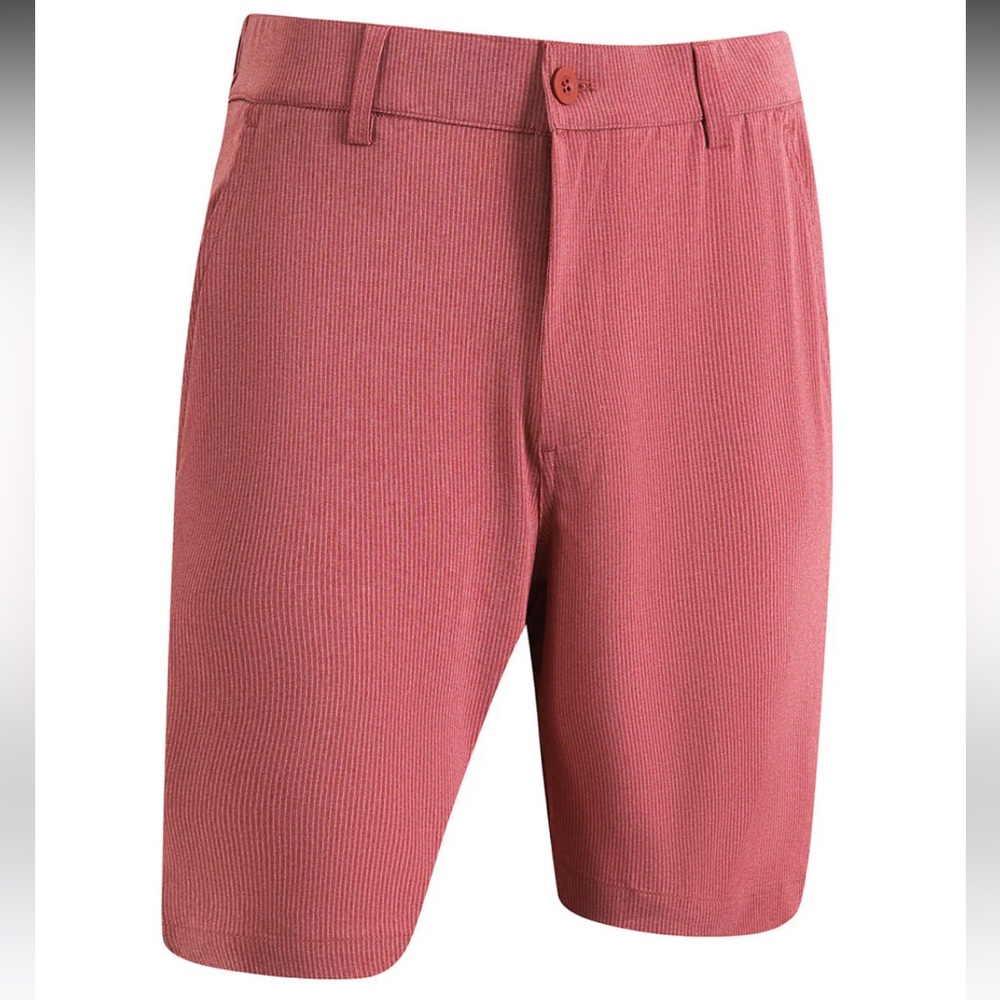 10” Inseam Striped Golf Shorts in Nantucket Red